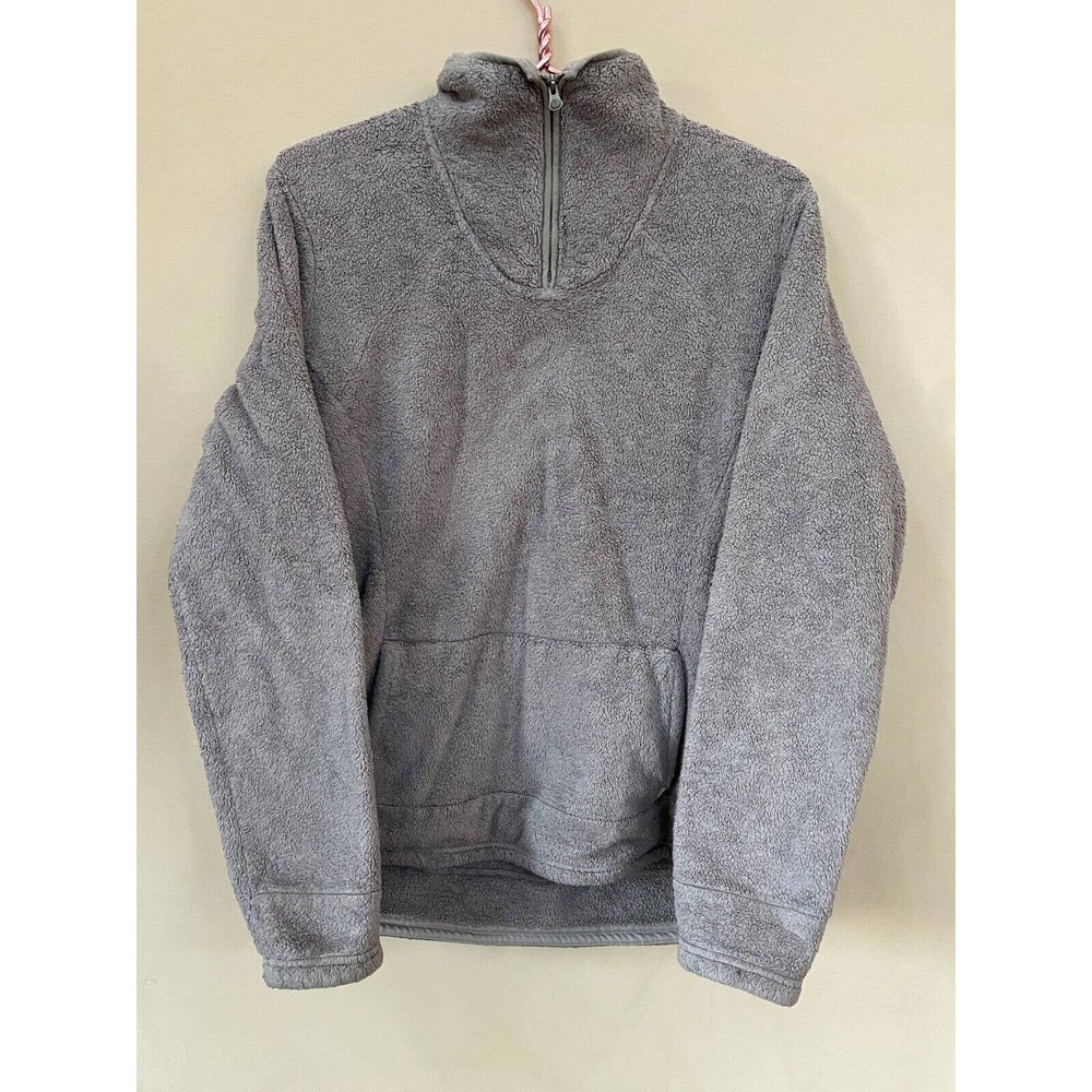 North Face Fleece Quarter Zip Gray Sherpa